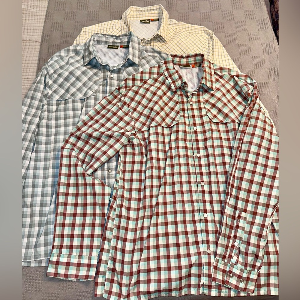 Men’s Howler Bros Pearl Snap Button Down Shirts (3)- Large